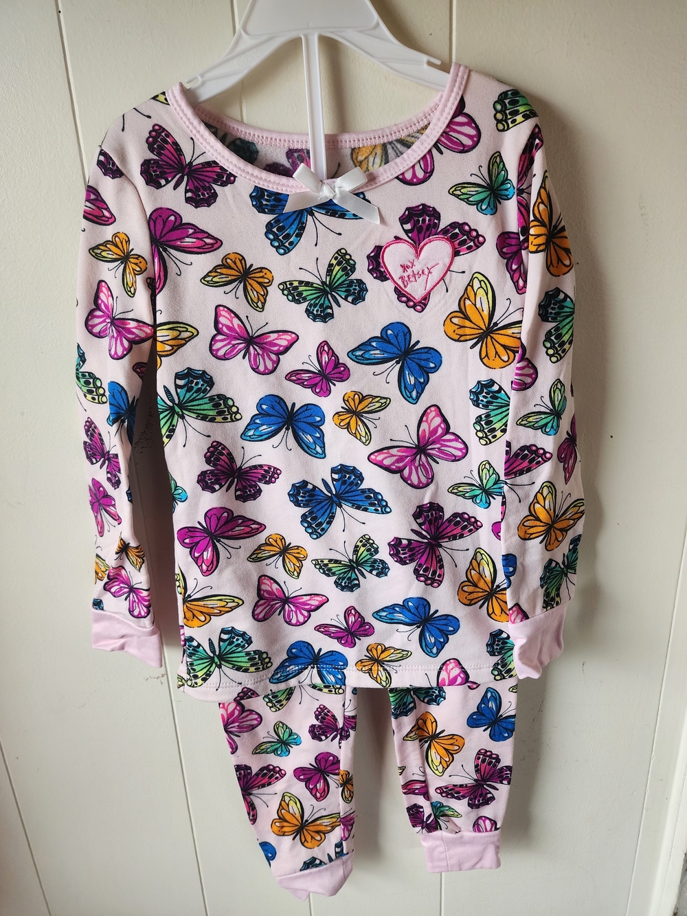 Betsey Johnson Pink Butterfly Print Kids Pajama Set